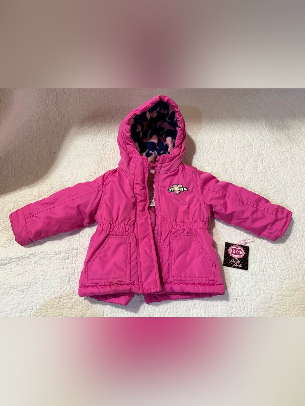 Carter's Hot Pink Hooded Puffer Jacket for Kids